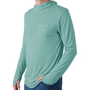 Free Fly Apparel Bamboo Lightweight Hoody Men's in Bottle Green